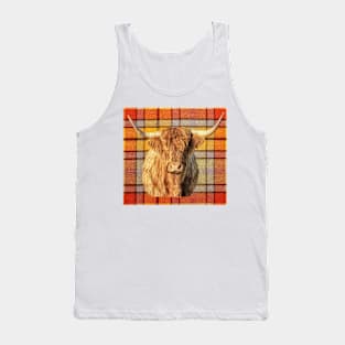 Tartan Highland Cow Tank Top